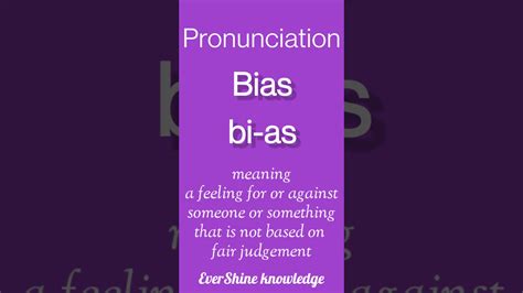 How To Pronounce Word Biasbias Pronunciation With Definition Meaning