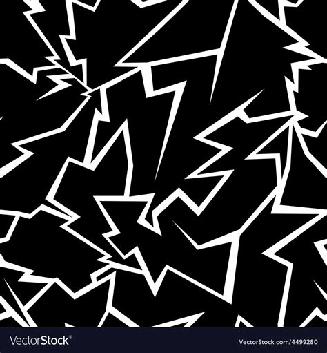 Lightning Seamless Pattern On A Black Background Vector Image