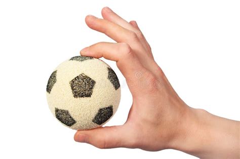 Hand Hold Soccer Ball Stock Photo Image Of Hand Football 805434