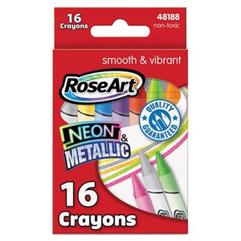 Rose Art 48188aa24 Neon And Metallic Crayons 16pk