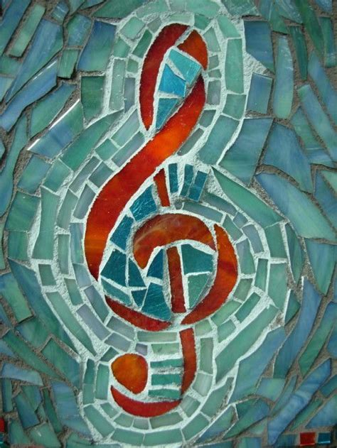 Pin By Pat On Música Music Notes Art Mosaic Art Treble Clef Painting