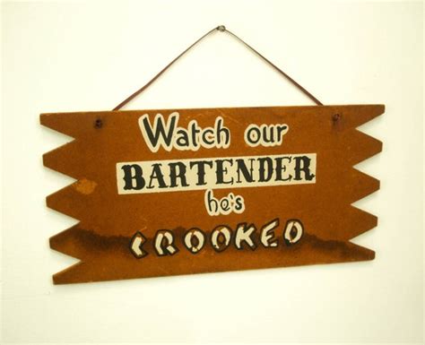 1950s Bartender Sign Humorous Sign Original By Jackjettvintage