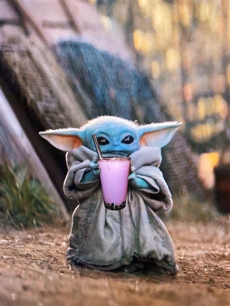 Baby Yoda With Boba C Tea Shop