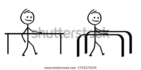 Medical Physical Therapy Stickman Happy Smile Stock Vector Royalty