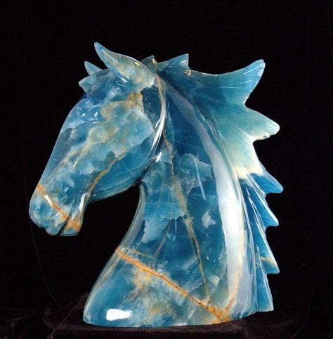 Blue Calcite Horse Carving Minerals And Gemstones Crystals Minerals