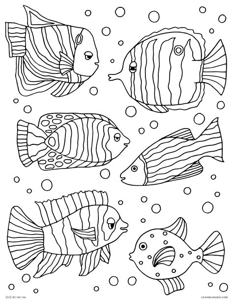 Tropical Fish Coloring Pages Free Coloring Pages
