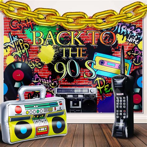 Buy 80s 90s Party Decorations Supplies Includes Inflatable Radio