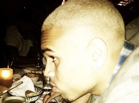 Chris brown talks fame album Chris Brown blonde hair photo appears on Twitter : 'Look ...