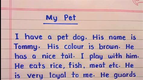 My Pet Dog Essay Essay On My Pet My Pet Paragraph My Pet Dog