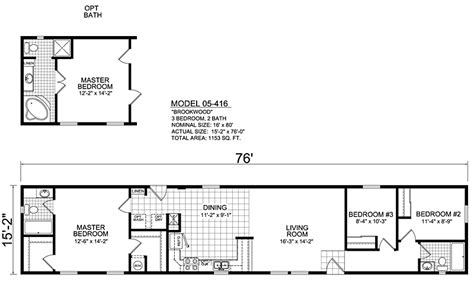 16 Wide Mobile Home Floor Plans Floorplans Click