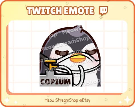 Twitch Emote Cute Penguin Copium Emotes Cute Penguin Emote Etsy