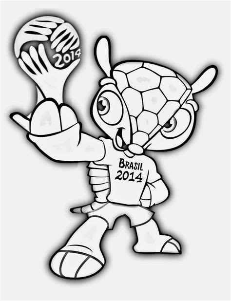 pedagógiccos mascote da copa do mundo 2014 fuleco para colorir