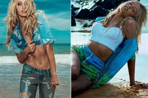 Candice Swanepoel Turns Up The Heat And Flashes Her Sexy Abs In A