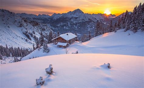 1920x1281 Fiery Snow Beautiful Sunset Sunrise Sky Winter