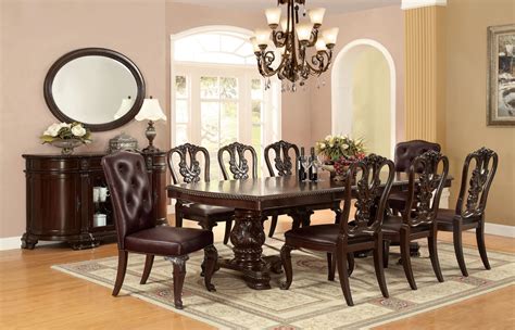 Brown Cherry Formal Dining Table Set Orange County