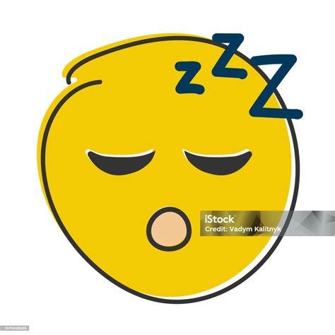Sleeping Emoji Snoring Emoticon Zzz Yellow Face With Closed Eyes Hand