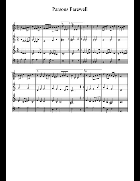 Parsons Farewell Sheet Music Download Free In Pdf Or Midi