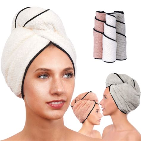 Microfiber Hair Towel Wrap For Women Quick Drying Turban For Curly