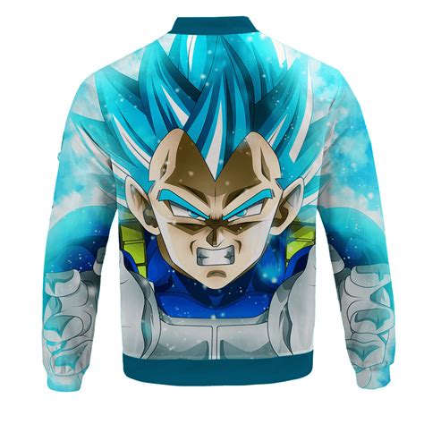 Goku would definitely rock this one if he lived in our world. Dragon Ball Z Vegeta Super Saiyan Blue Awesome Bomber ...