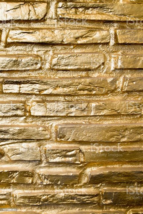 Golden Brick Wall Gold Background Stock Photo Download Image Now