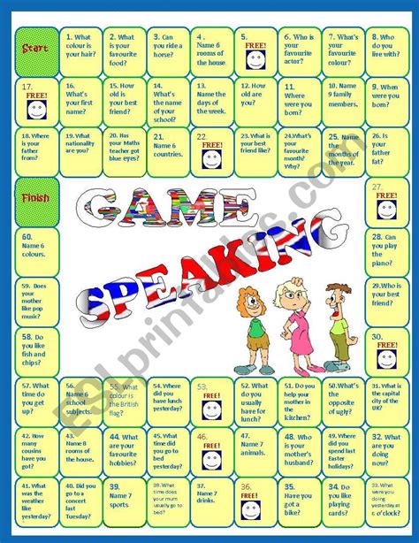 Speaking Activity Revision Board Game Esl Worksheet By Miss O