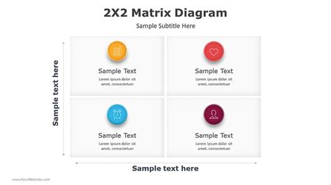 2x2 Matrix Diagram Powerpoint Slide Ocean