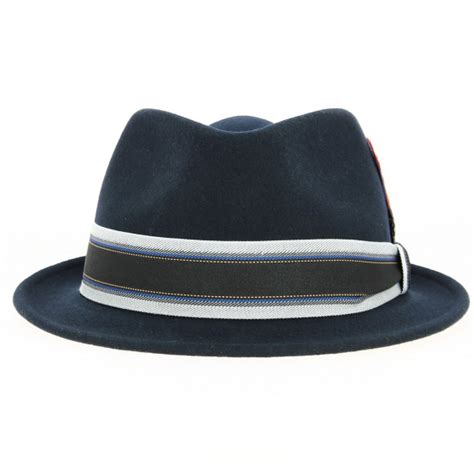 Chapeau Trilby Feutre Laine Bleu Marine Stetson Reference