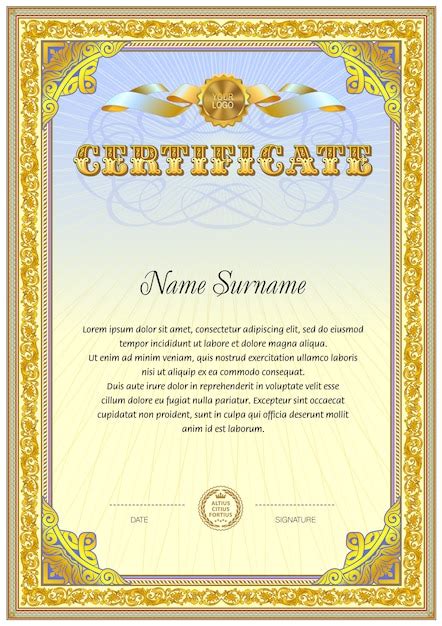 Premium Vector Vintage Certificate Blank Template