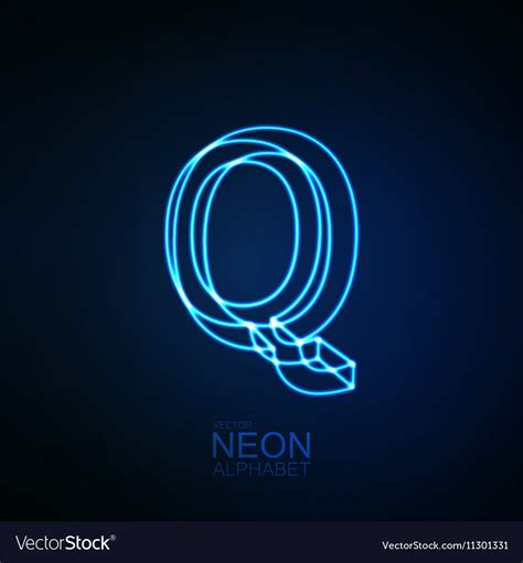 Neon 3d Letter Q Royalty Free Vector Image Vectorstock