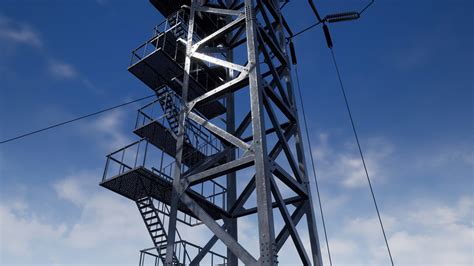 3d Model Pbr Electric Transmission Towers Vr Ar Low Poly Cgtrader