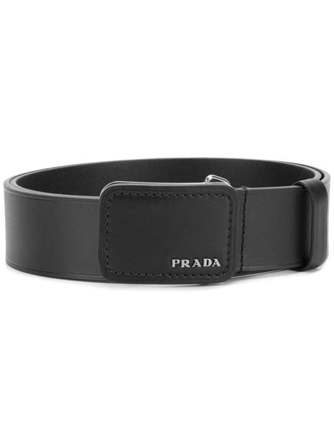 Lyst Prada Logo Buckle Belt In Black For Men