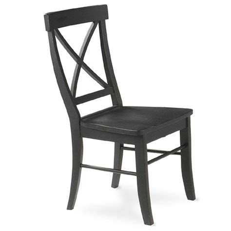 We furniture solid wood black dining chairs, set of 2. International Concepts X-Back Chair - with Solid Wood Seat ...