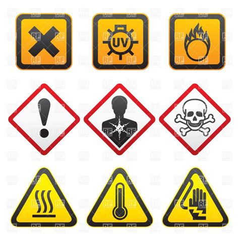warning symbols | Hazard Warning Symbols | Graphic design class, Hazard sign, Vector artwork