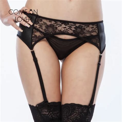 Comeonlover Sexy Garters For Women Plus Size Hot Selling Leather Lace Garter Belt Set Black For