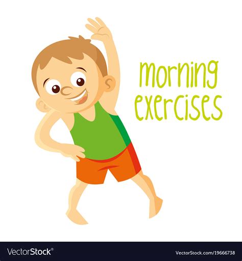 Morning Exercises Boy Royalty Free Vector Image