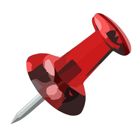 School Surplies Push Pin Red No Back Clip Art At Vector