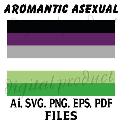 Aromantic Asexual Flag Svg Png Ai Pdf Eps Digital Download F Inspire Uplift