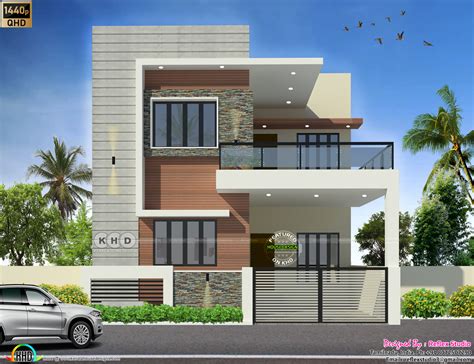 1618 Sqft 3 Bedroom Modern Contemporary House Elevation Kerala Home