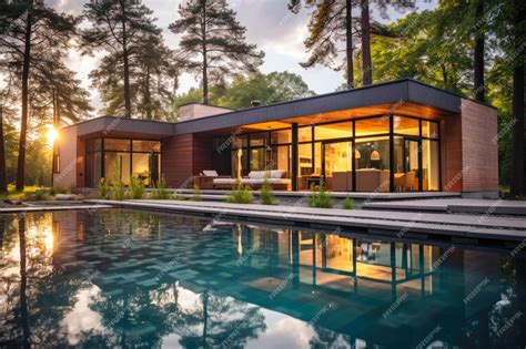 Premium Photo | Stunning prefabricated house where an integrated