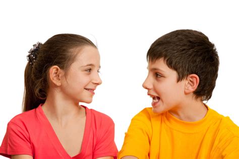 Two Children Talking To Each Other Images