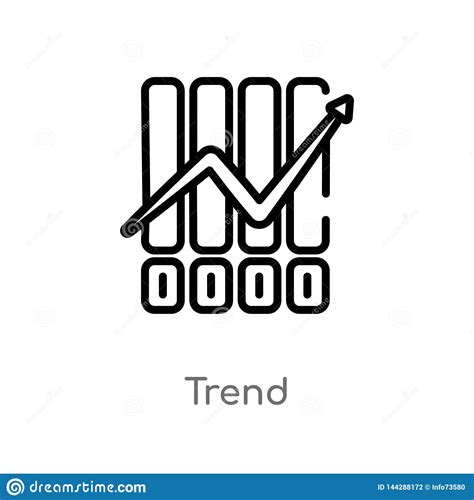 Outline Trend Vector Icon Isolated Black Simple Line Element