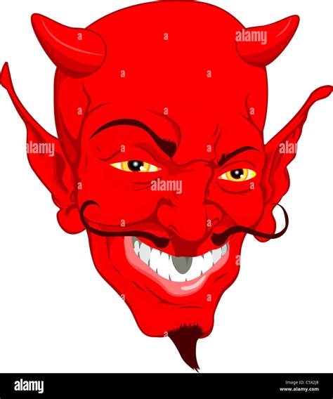 A Red Cartoon Style Devil Face Stock Photo Alamy