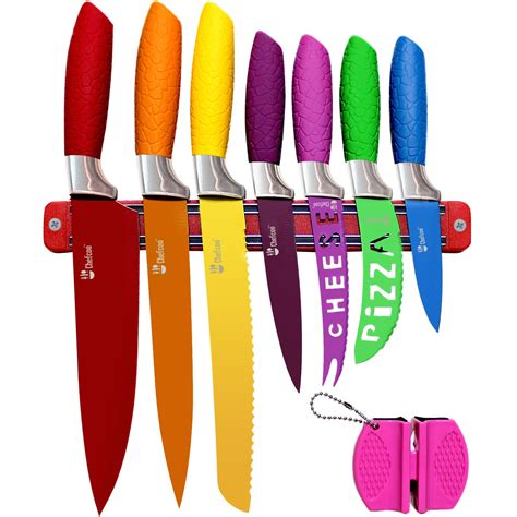 kitchen knives knife cutlery magnetic sharpener strip sets pink cooking rainbow cheese pizza chef yellow gadgets includes bread paring buzzfeed