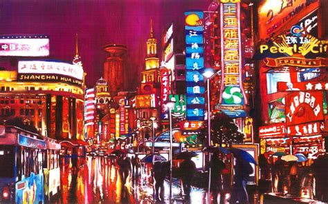 Painting City Shanghai Hd Wallpapers Desktop And Mobile Images And Photos