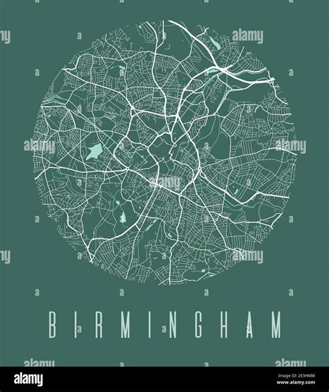 Affiche Sur La Carte De Birmingham Plan De La Ville De Birmingham Au