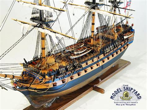 Hms Bellerophon Wooden Scale Model Ship Port Bow Deck View The Model