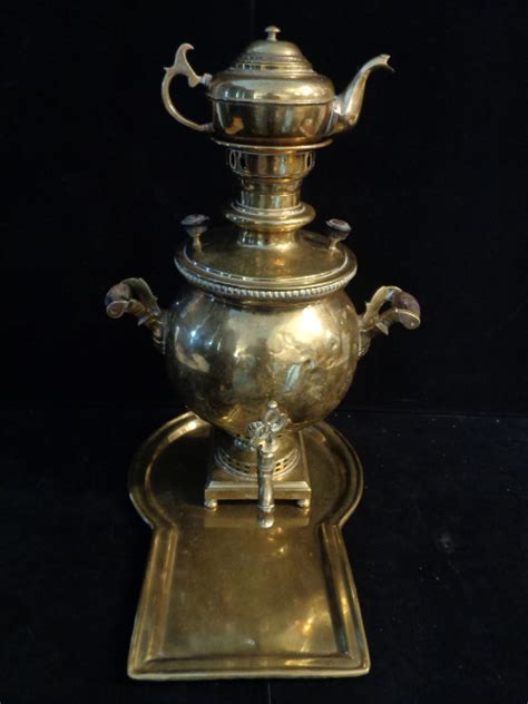 Sold Price Antique Russian Brass Imperial Samovar Invalid Date Pdt