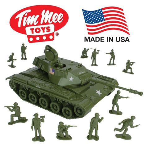 Turret Tanks Children Army Men Figures Plastic Soldiers Military Toy 12