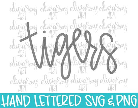 Tigers Hand Lettered SVG PNG File Mascot Cut File Hand Etsy