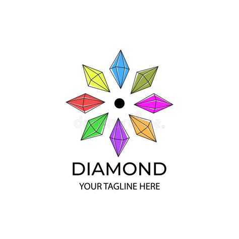 Eight Diamonds Vector Logo Minimalist Illustration Stock Vector